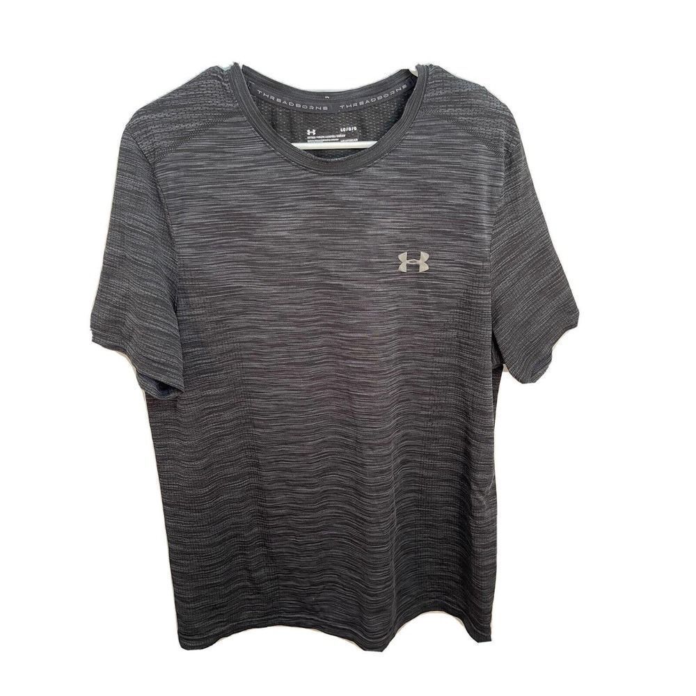 Under Armour HeatGear Threadborne Fitted Mens Shirt Size Large Gray